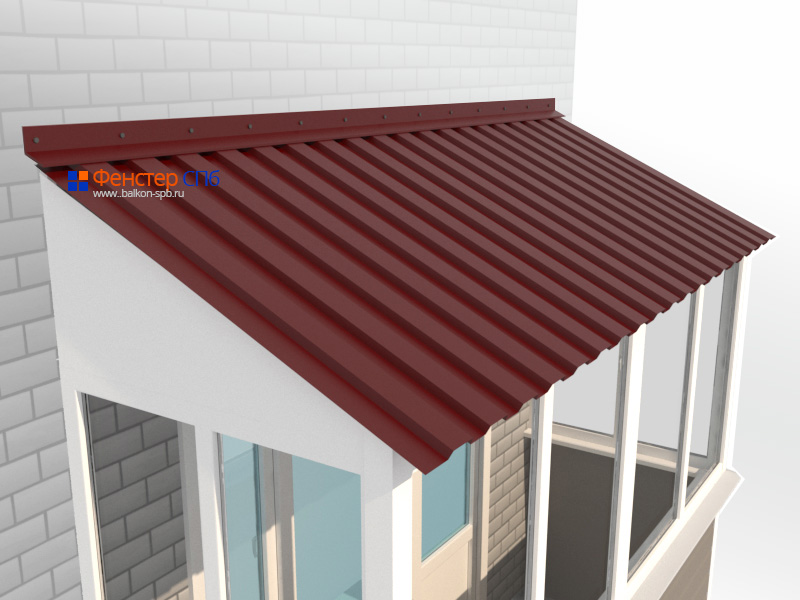 Крыша для балкона из профнастила